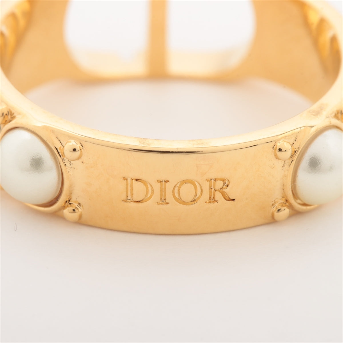 Christian Dior CD logo rings L GP x Imitation pearl Gold