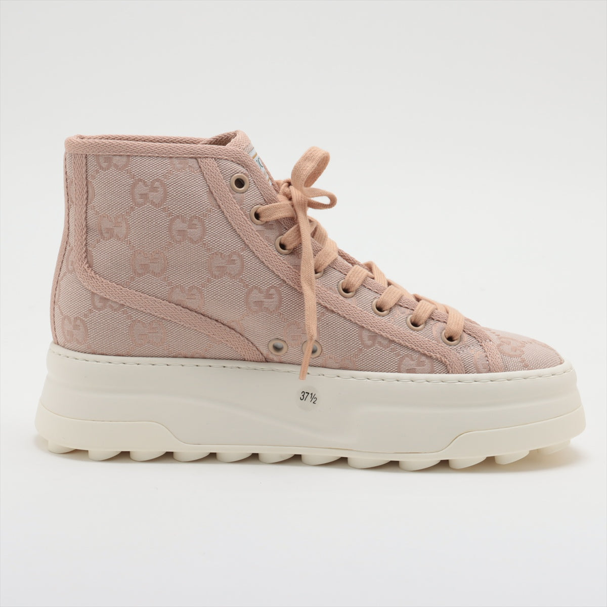 Gucci GG Supreme canvas High-top Sneakers 37.5 Ladies' Pink tennis 1977