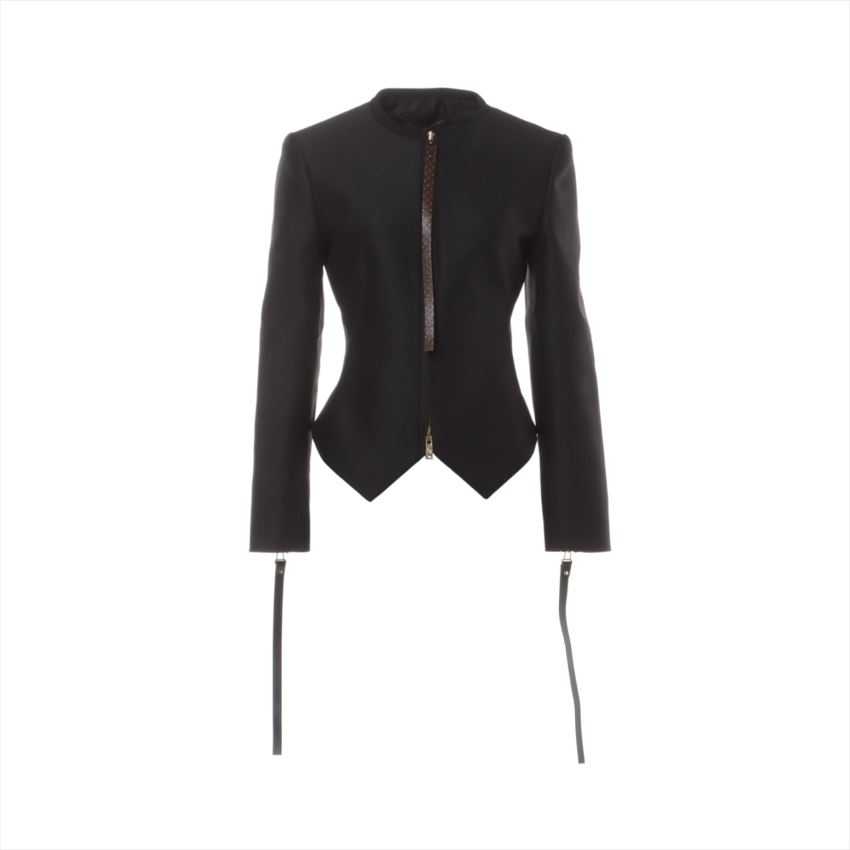 Louis Vuitton 24SS Wool & silk Collarless jacket 34 Ladies' Black  RW241WA 1AFFBY wetsuit pull tailored jacket