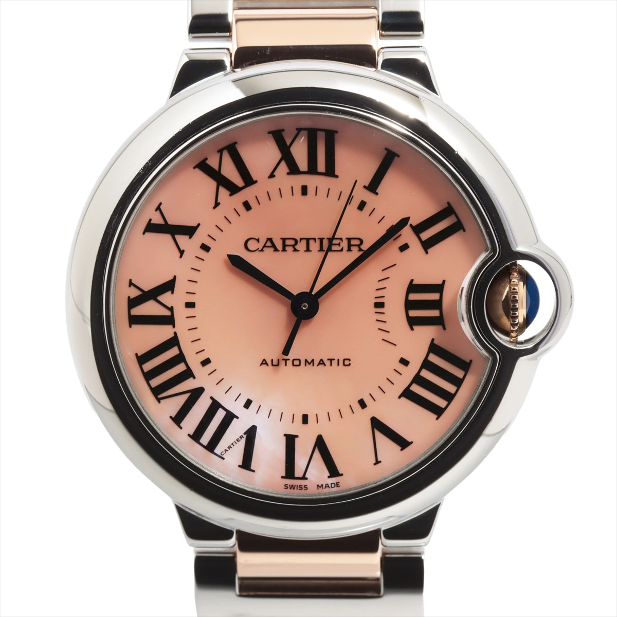 Cartier baron blue 36mm W6920033 SS×PG AT Pink MOP dial Extra-Link3
