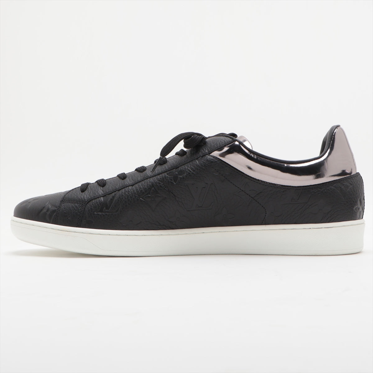 Louis Vuitton Luxembourg line 20 years Leather & patent Sneakers 12 Men's Black × Silver MS0230 Monogram