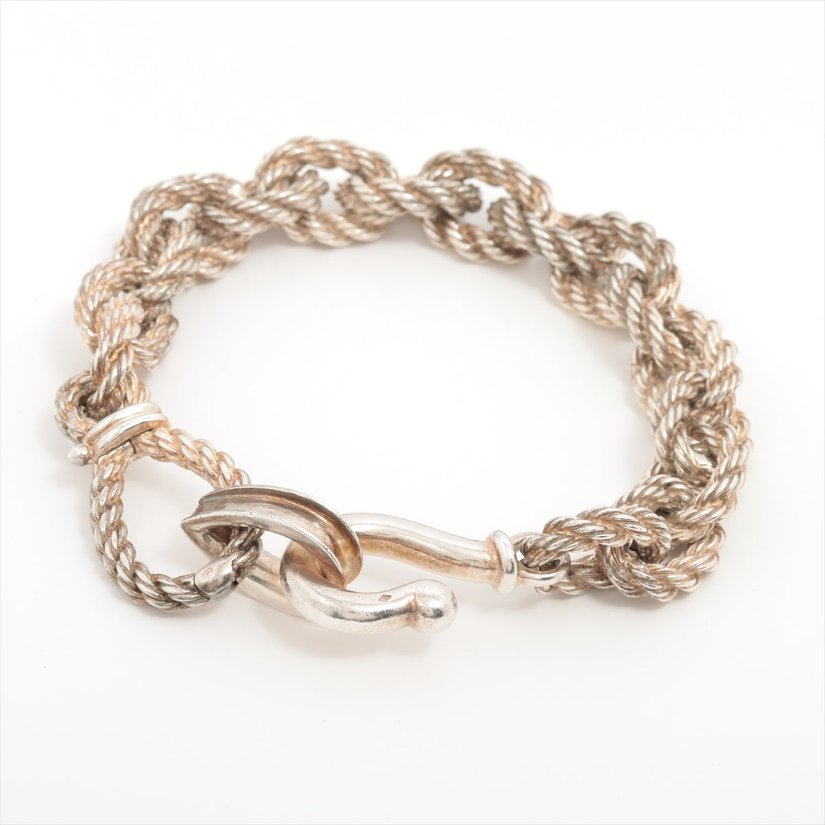Hermès Bracelet 925 71.4g Silver Cadrille Vintage