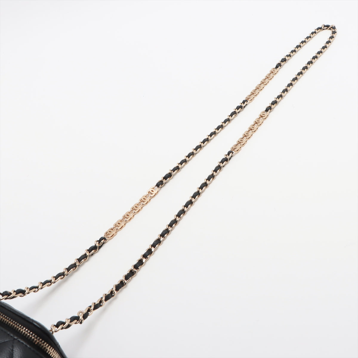 Chanel Matelasse Caviarskin Chain shoulder bag Vanity Black Gold Metal fittings 31st