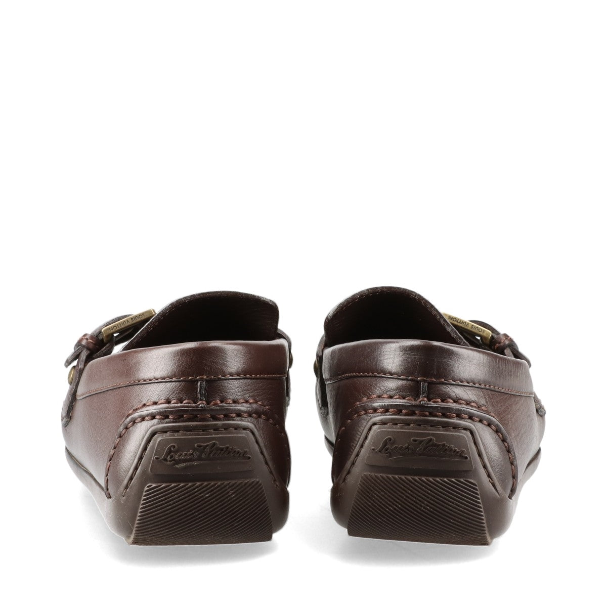Louis Vuitton 05 Leather Driving shoes 7 Men's Brown FA0095 Single monk strap