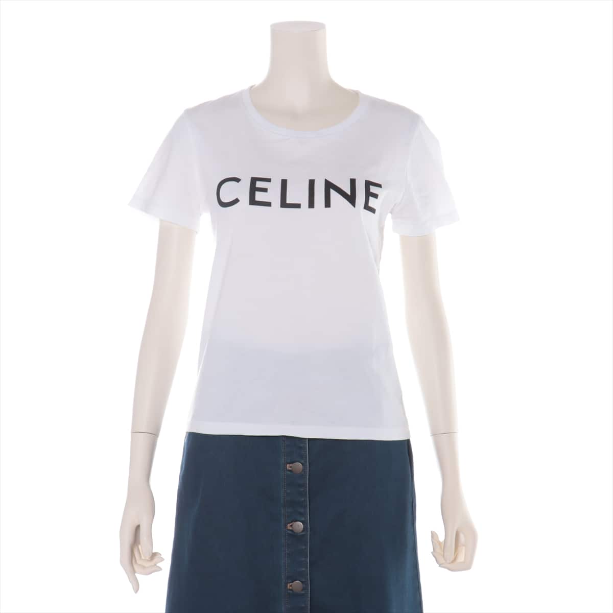 CELINE Cotton T-shirt XS Ladies' White  2X314916G