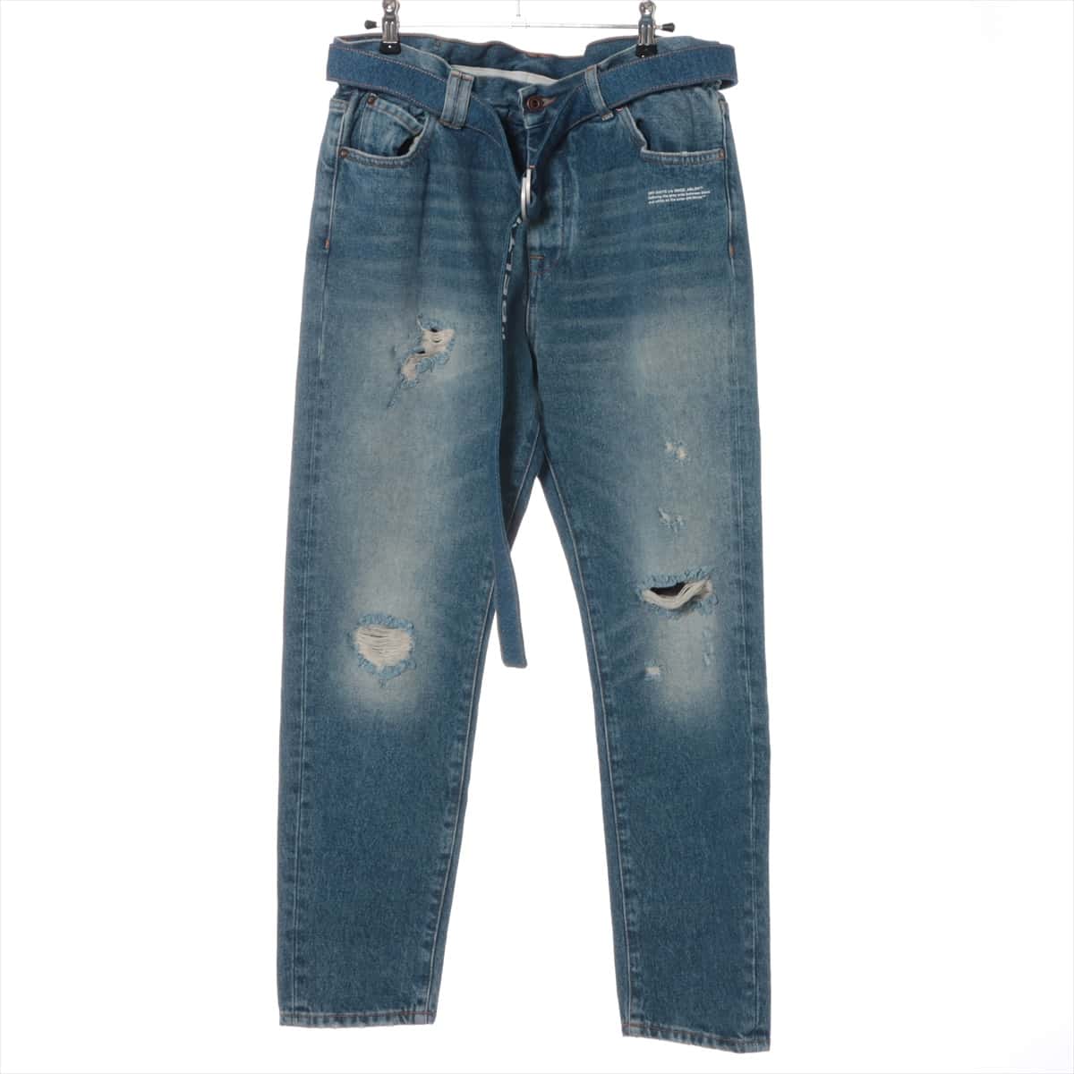 Off-White Cotton Denim pants 31 Men's Blue  OMYA005S19386025