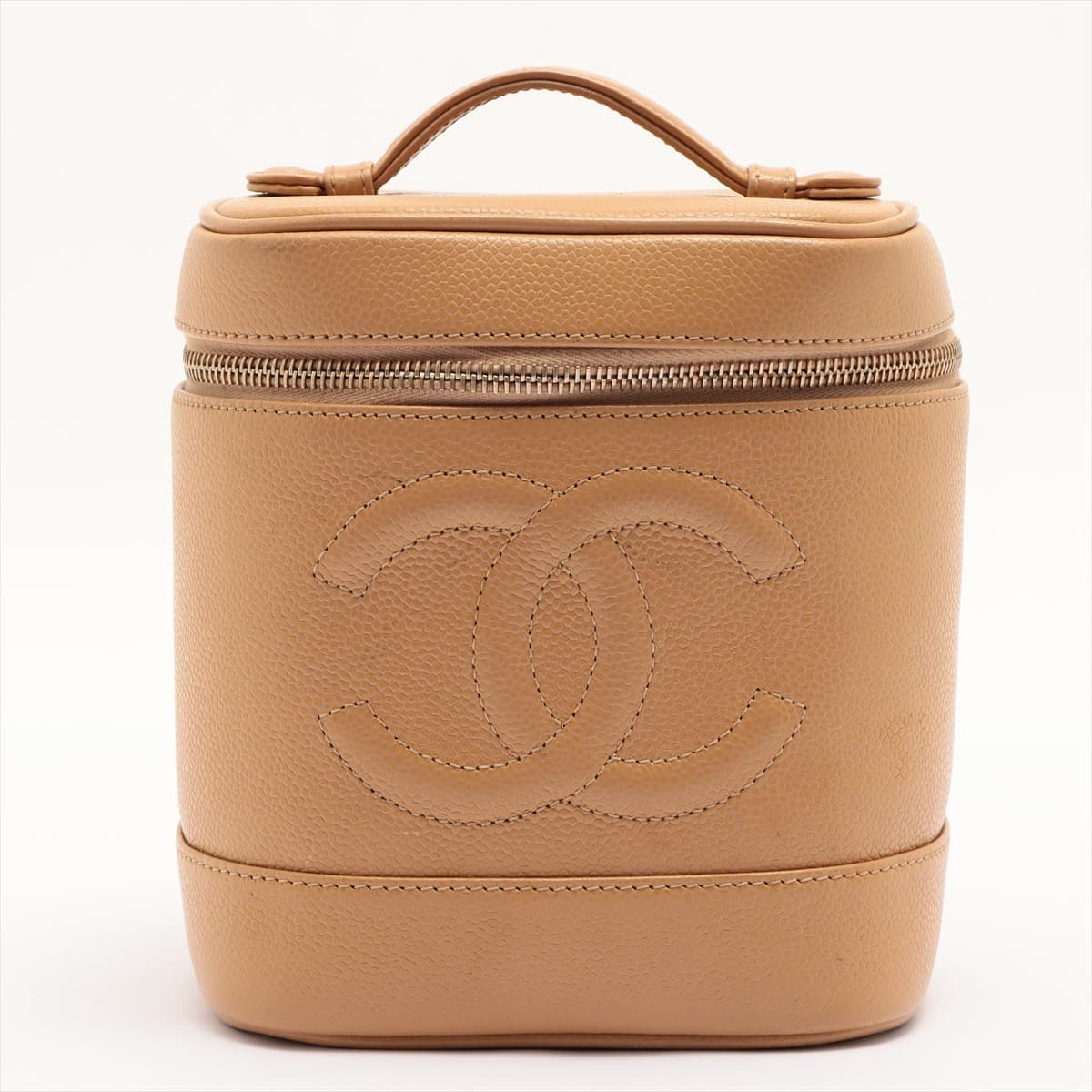 Chanel Coco Mark Caviarskin Vanity bag Beige Gold Metal fittings 8XXXXXX