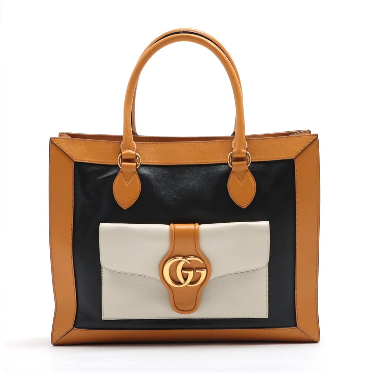 Gucci GG Marmont Leather 2way handbag Black x yellow 649000