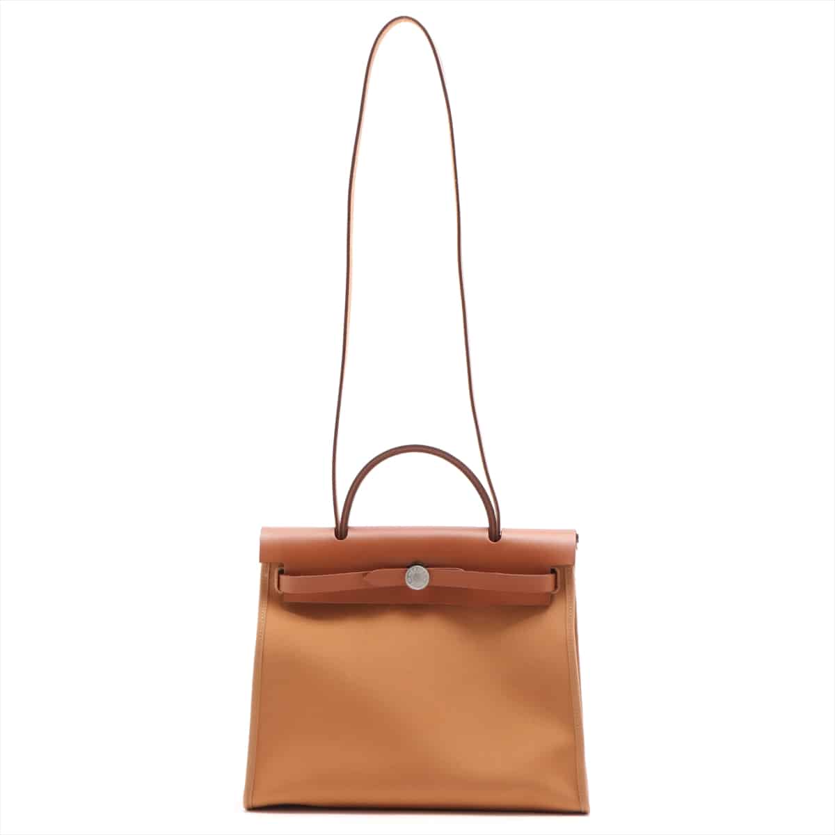 Hermès Herbag Zip PM Verso Toile Officier & calf leather Forbes x magnolia Silver Metal fittings Z: 2021 with pouch