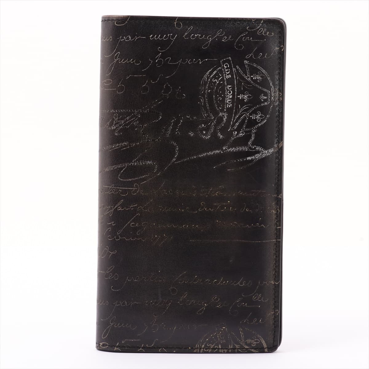 Berluti Calligraphy Leather Wallet Black