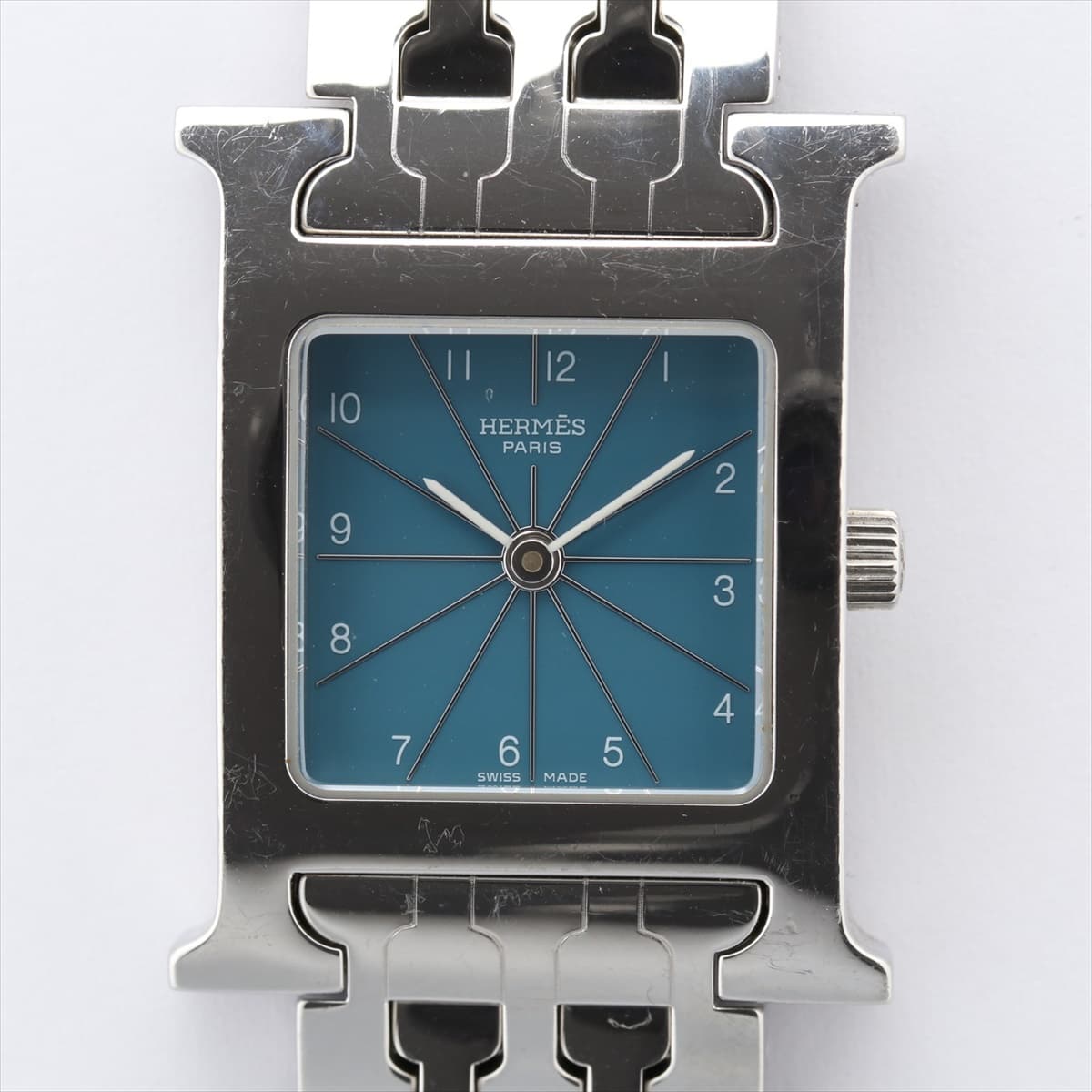Hermès H Watch HH1.210 SS QZ Blue-Face Extra Link 1