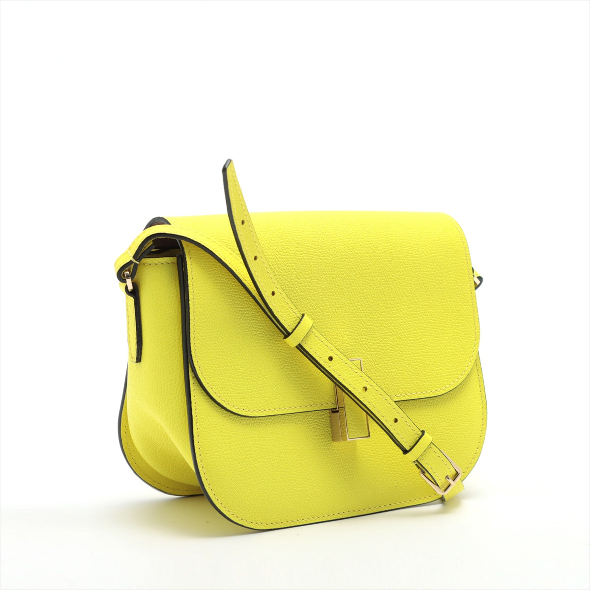 Valextra Iside Leather Shoulder bag Yellow There are loose metal fittings