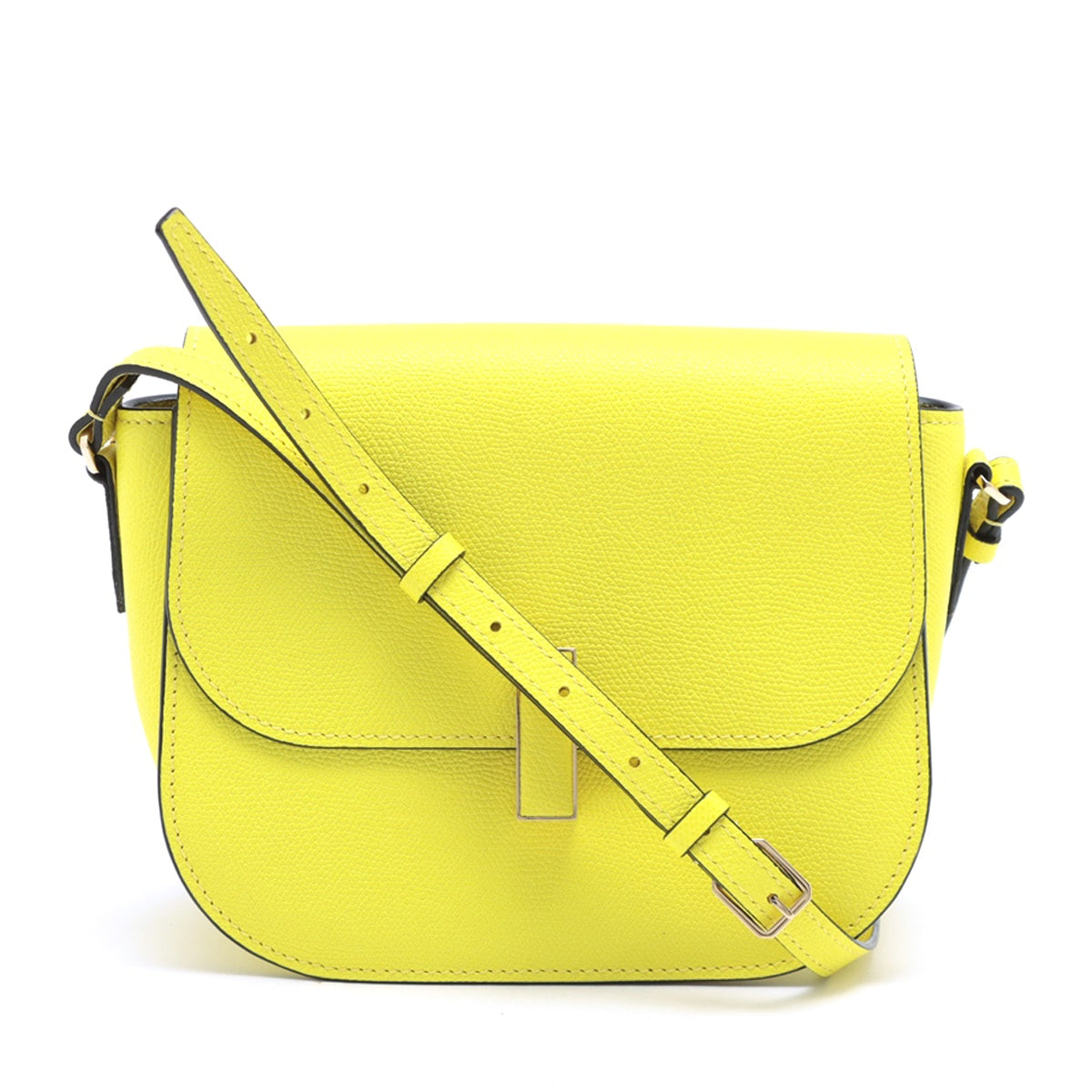 Valextra Iside Leather Shoulder bag Yellow There are loose metal fittings