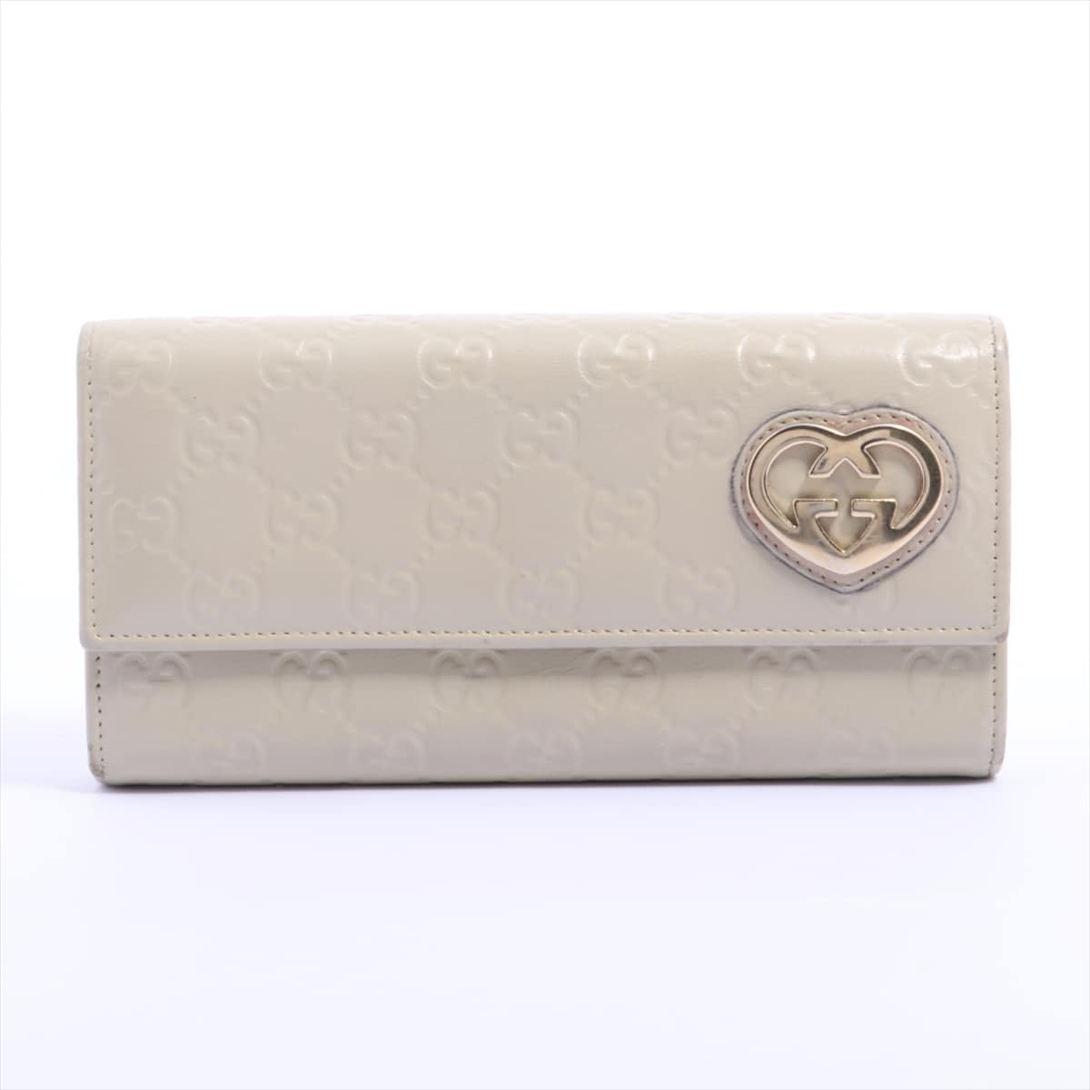 Gucci Guccissima Lovely Leather Wallet White 245723
