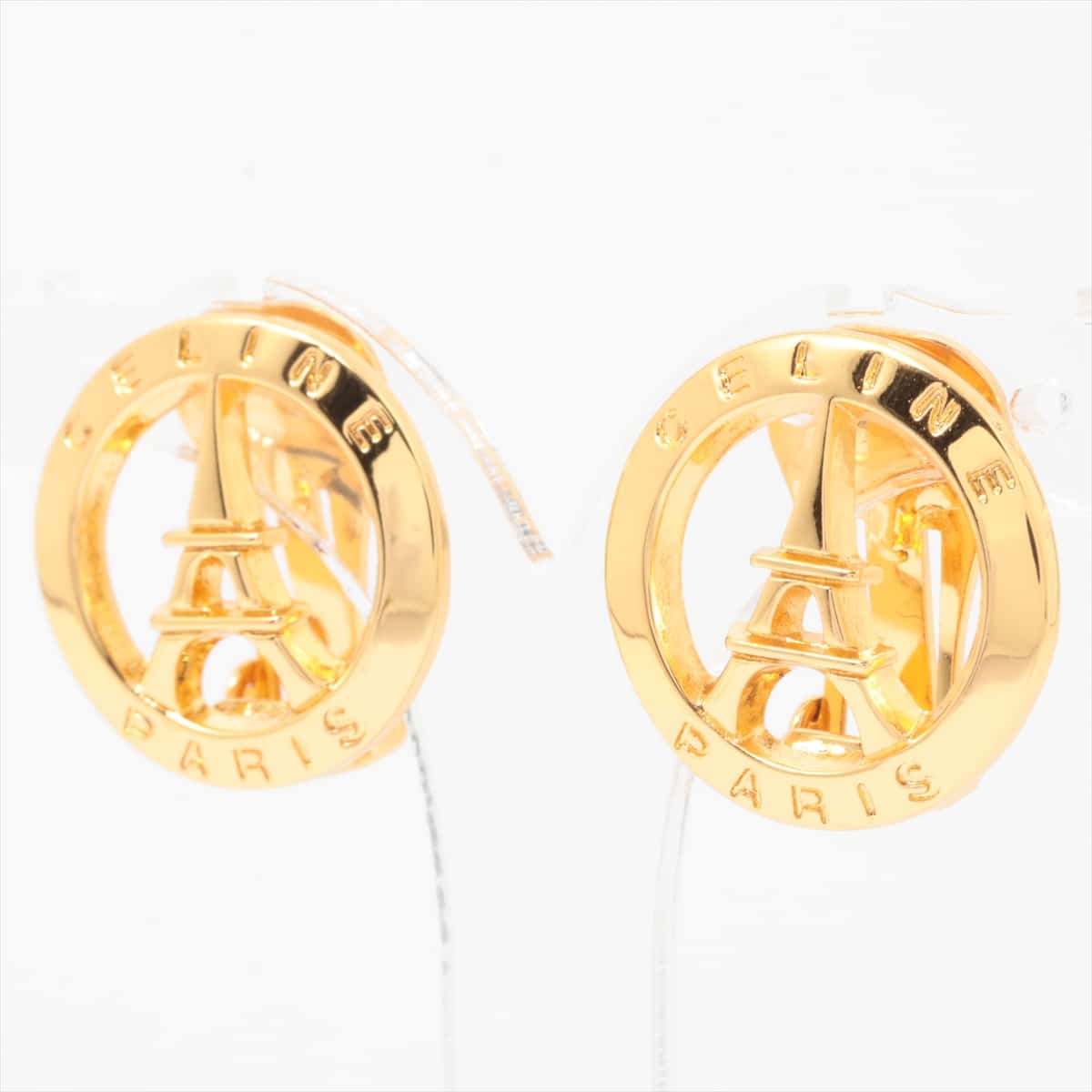 CELINE Earrings (for both ears) GP Gold Circle logo