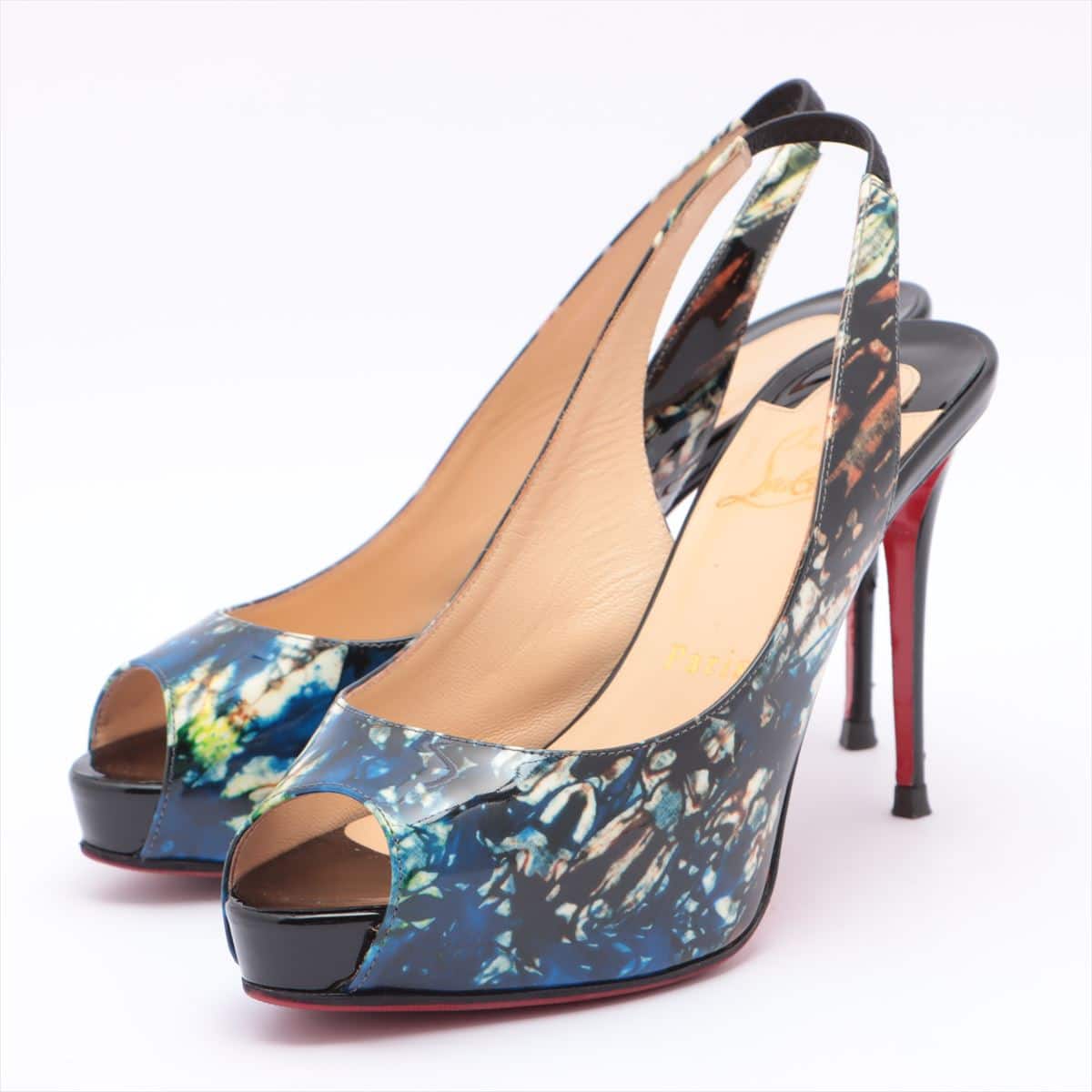 Christian Louboutin Patent leather Sandals 36 1/2 Ladies' Multicolor Resoled