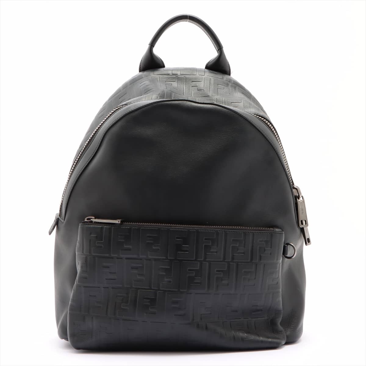 Fendi ZUCCa Leather Backpack Black 7VZ012