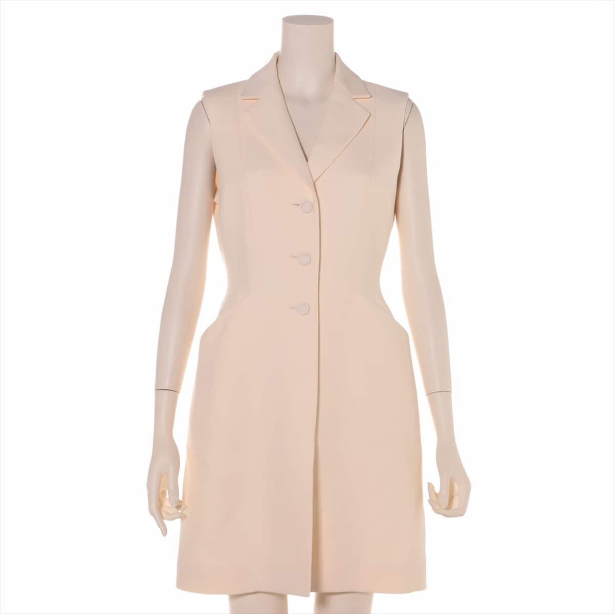 Christian Dior Wool & silk Sleeveless dress F36 Ladies' Beige