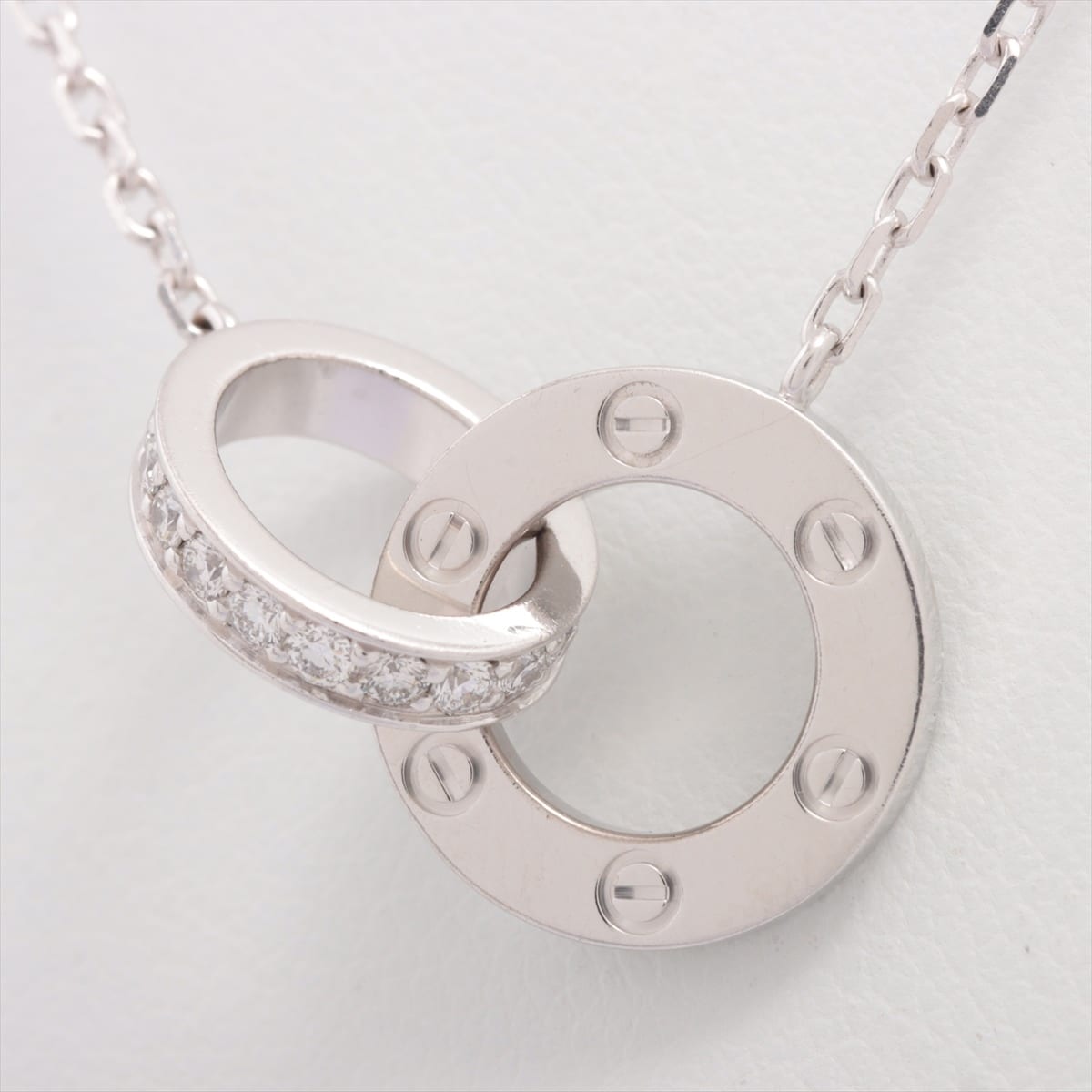 Cartier Love Oval shape diamond Necklace 750(WG) 6.0g