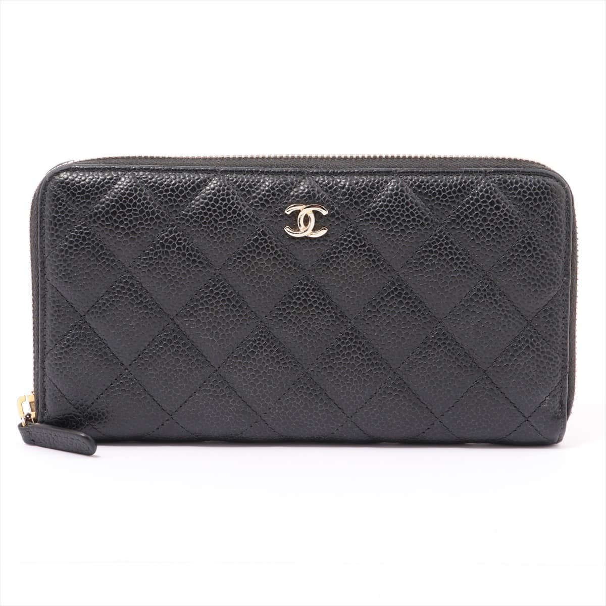 Chanel Coco Mark Caviarskin Wallet Black 22XXXXXX