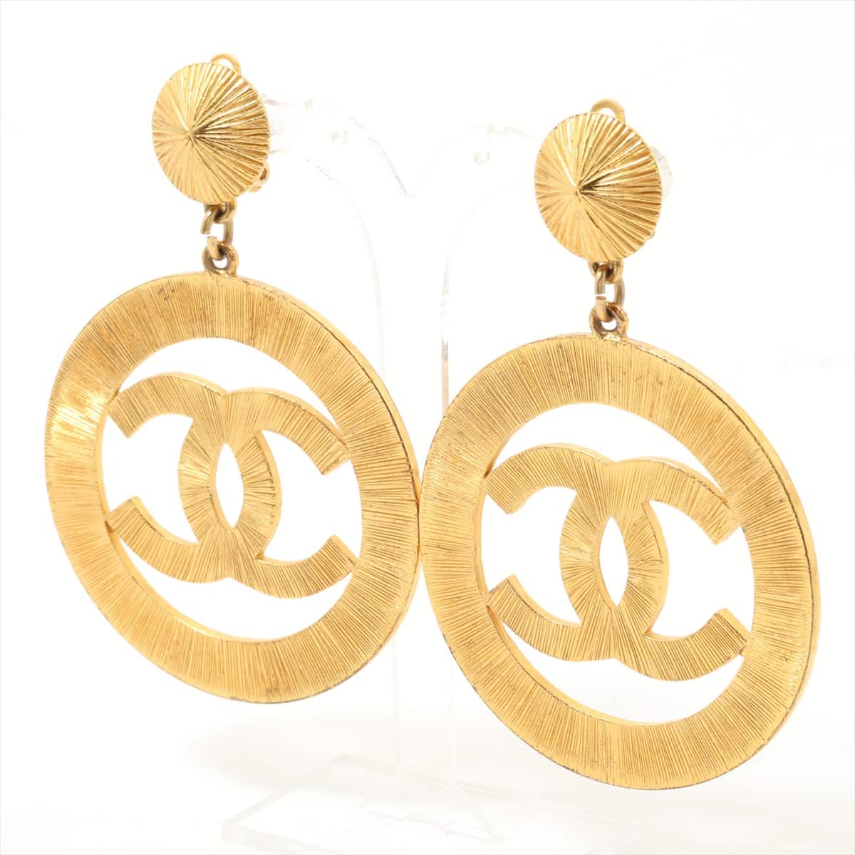 Chanel Coco Mark Earrings (for both ears) GP Gold 2 9 No rubber