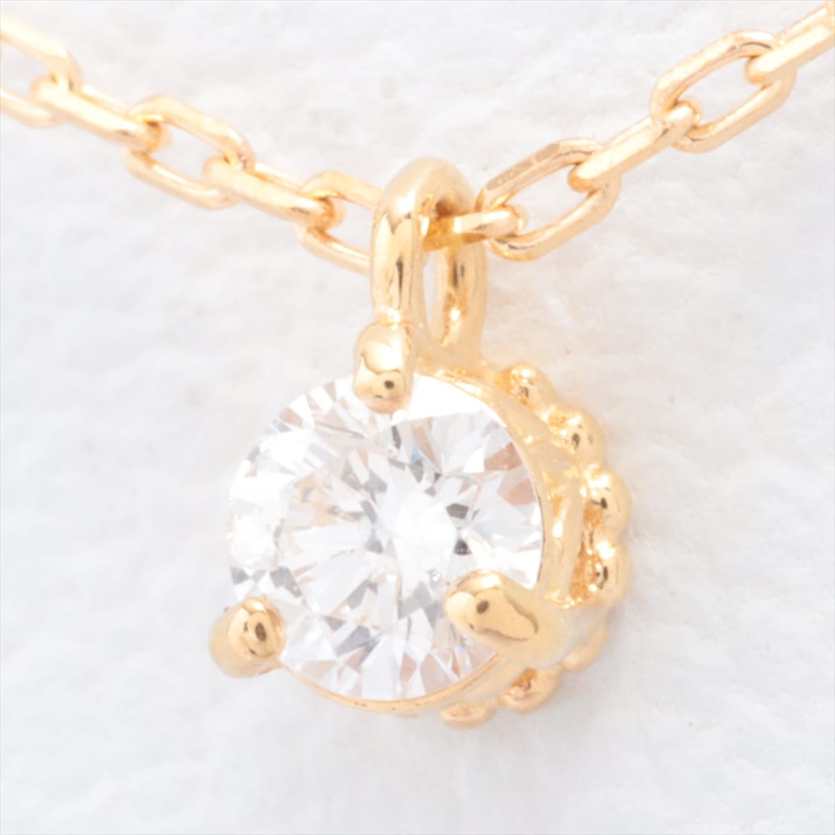 Aget agete diamond Necklace K18YG 0.05ct