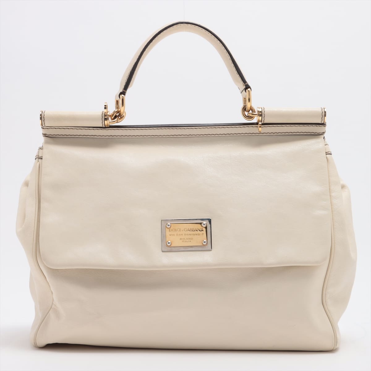 Dolce & Gabbana Sicily Leather 2way handbag White