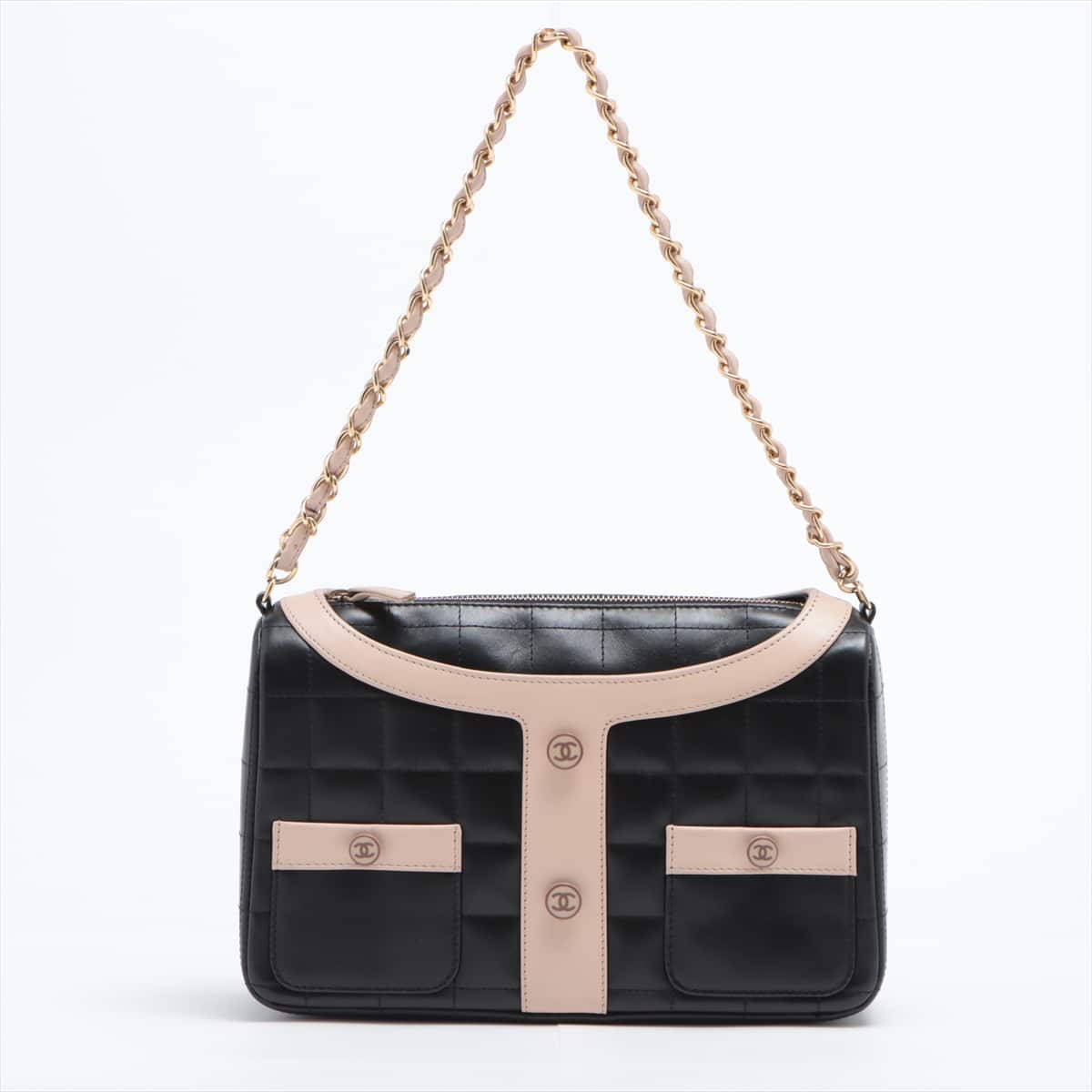 Chanel Girl Chanel Lambskin Chain handbag Black Gold Metal fittings 7XXXXXX
