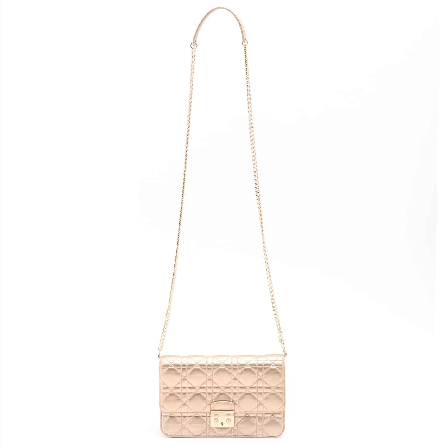 Christian Dior Cannage Miss Dior Leather Chain shoulder bag Gold