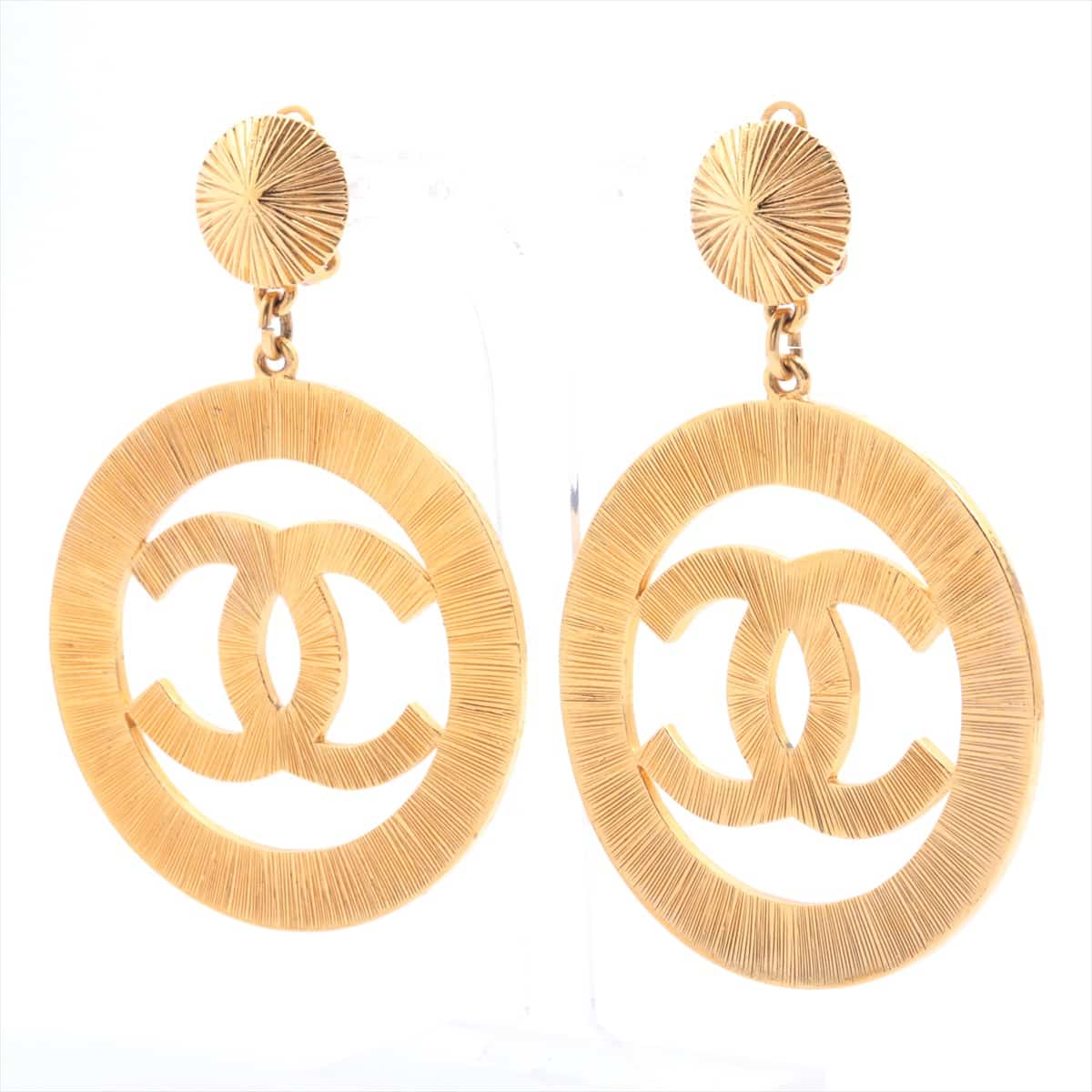 Chanel Coco Mark 93A Earrings (for both ears) GP Gold