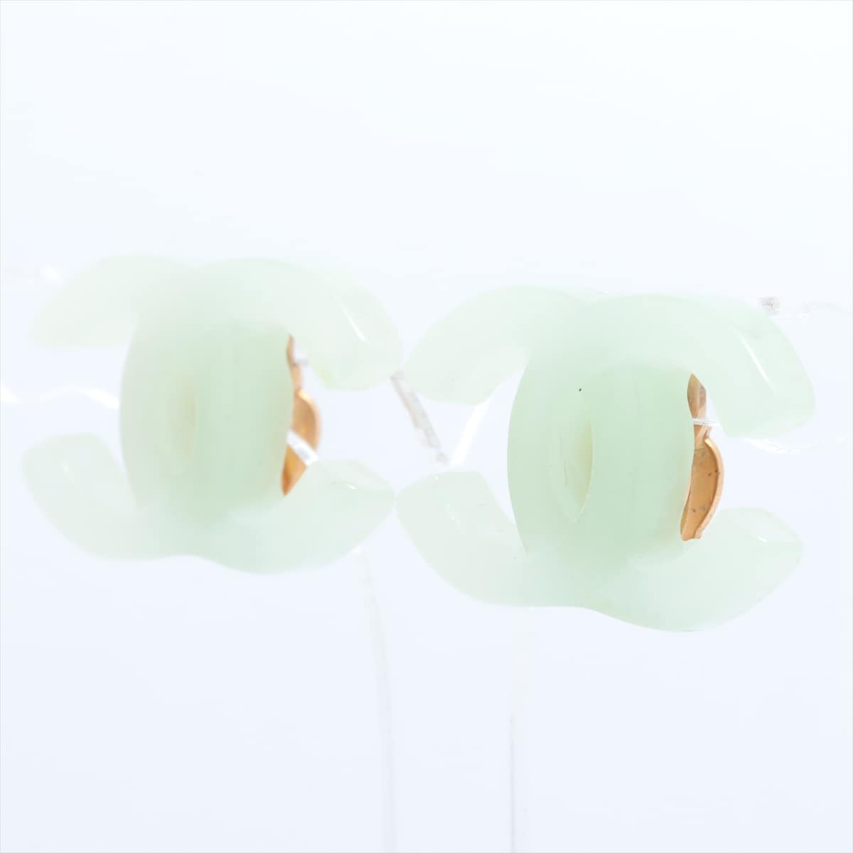 Chanel Coco Mark 01P Earrings (for both ears) Plastic