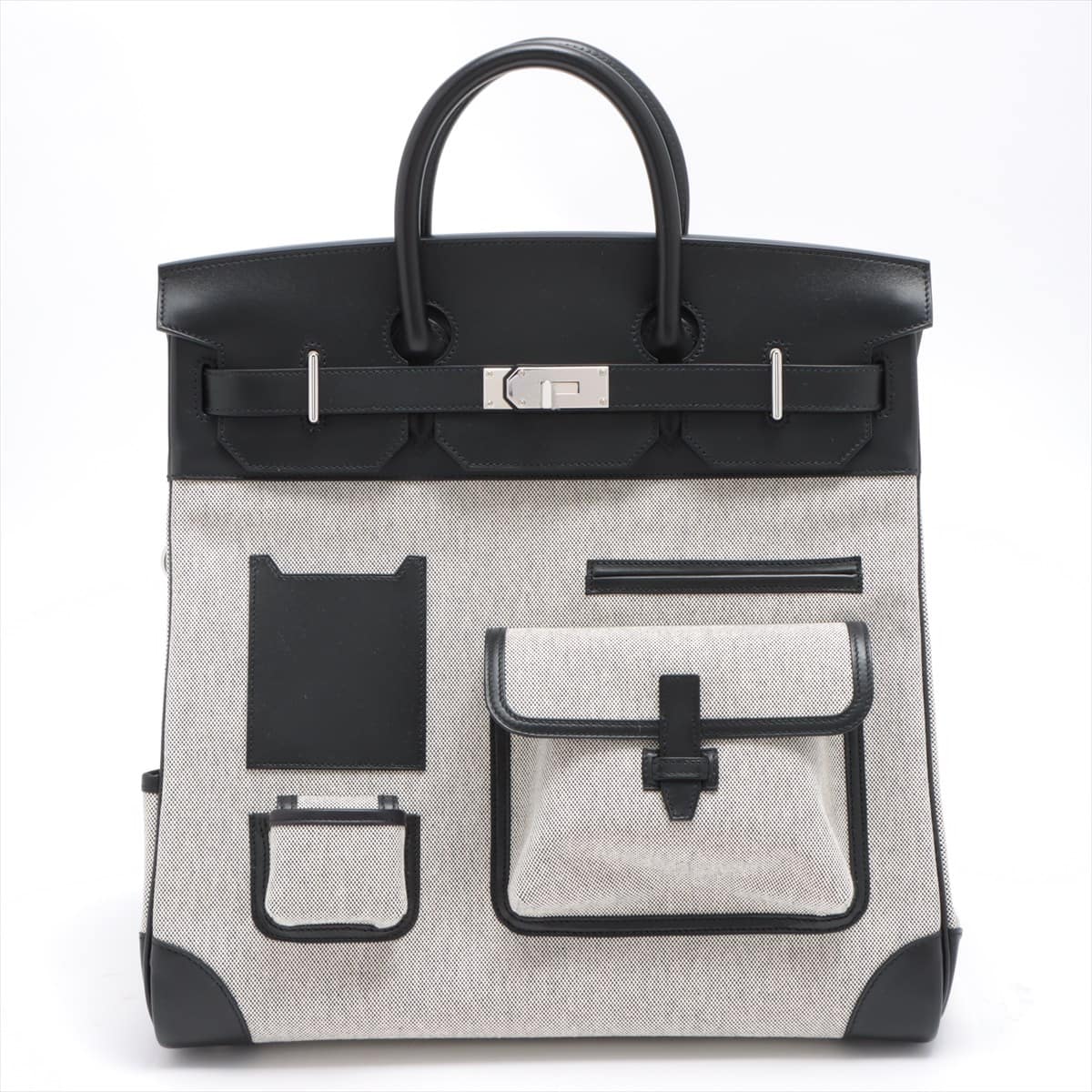 Hermès Autacroix Cargo 40 Toile H x box calf Black Silver Metal fittings Z: 2021 Comes with bottle pouch