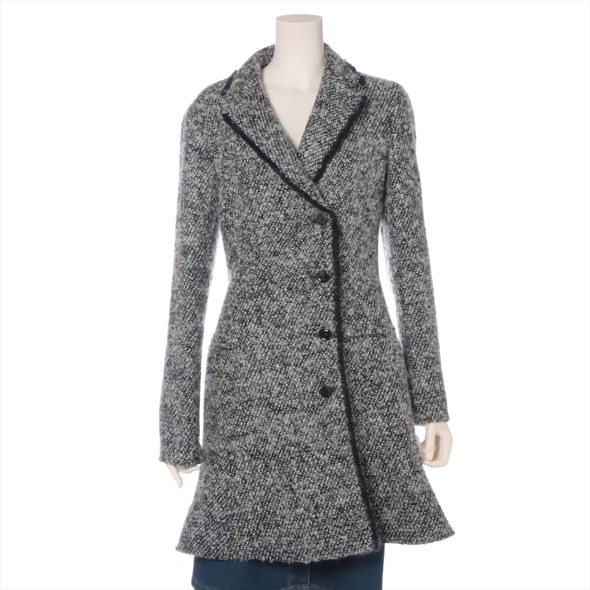 Christian Dior Mohair x nylon x wool Chester coat F36 Ladies' Grey  Tweed
