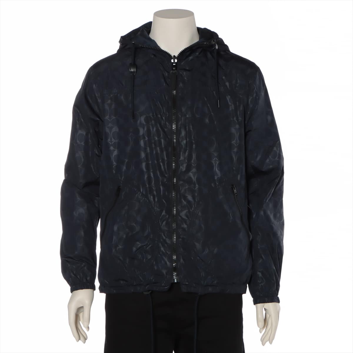 COACH Signature Polyester Jacket Unknown size Men's Navy blue  Reversible Missing size tag