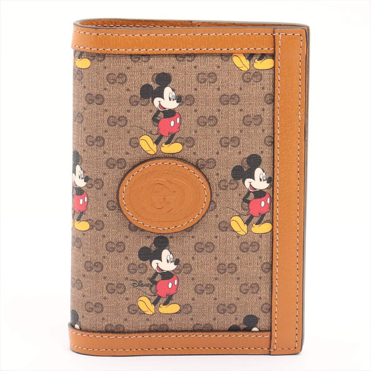 Gucci x Disney Mini GG Supreme 602538 PVC & leather Passport case Caramel