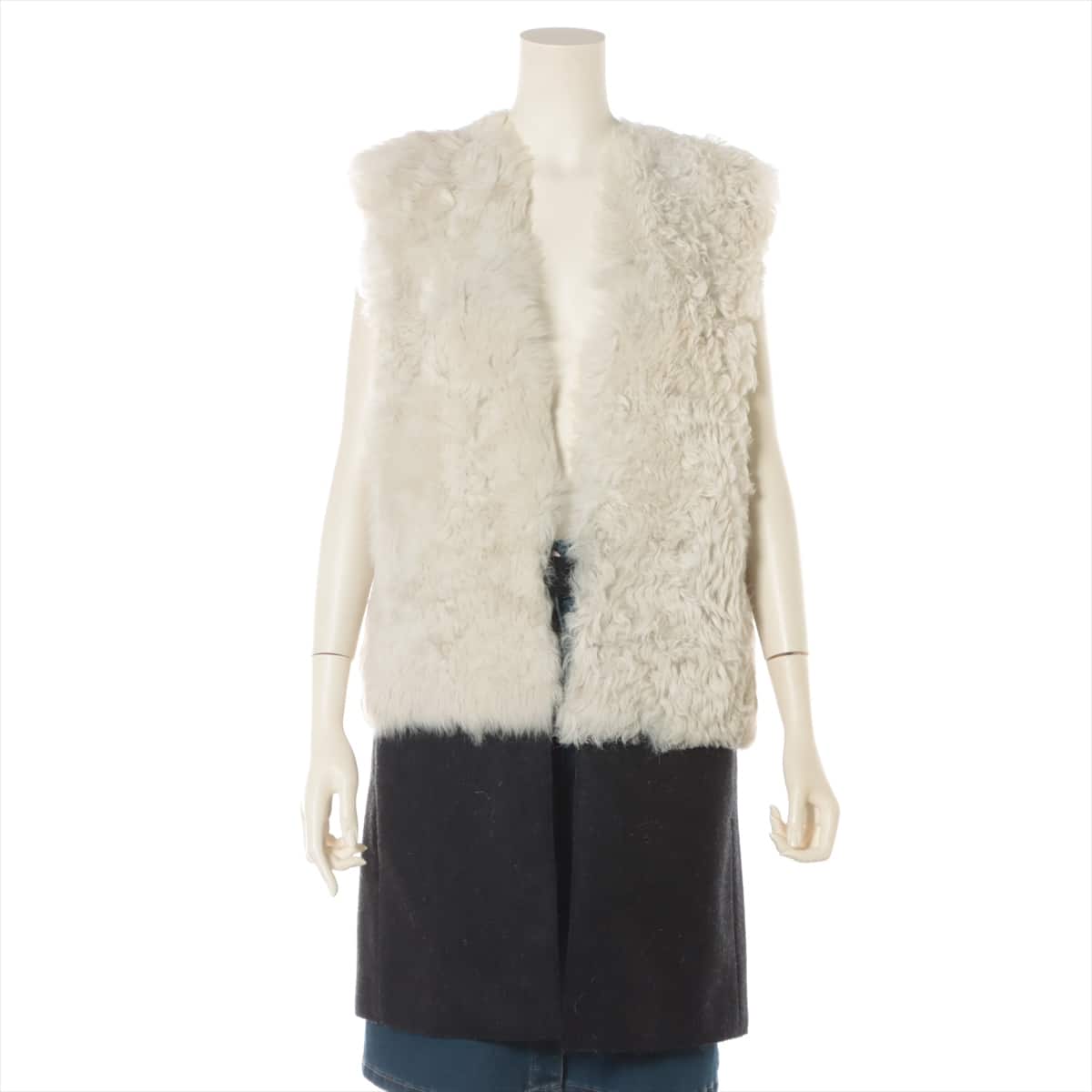 Marni Lam Vest 40 Ladies' Gray x white  Wool Alpaca
