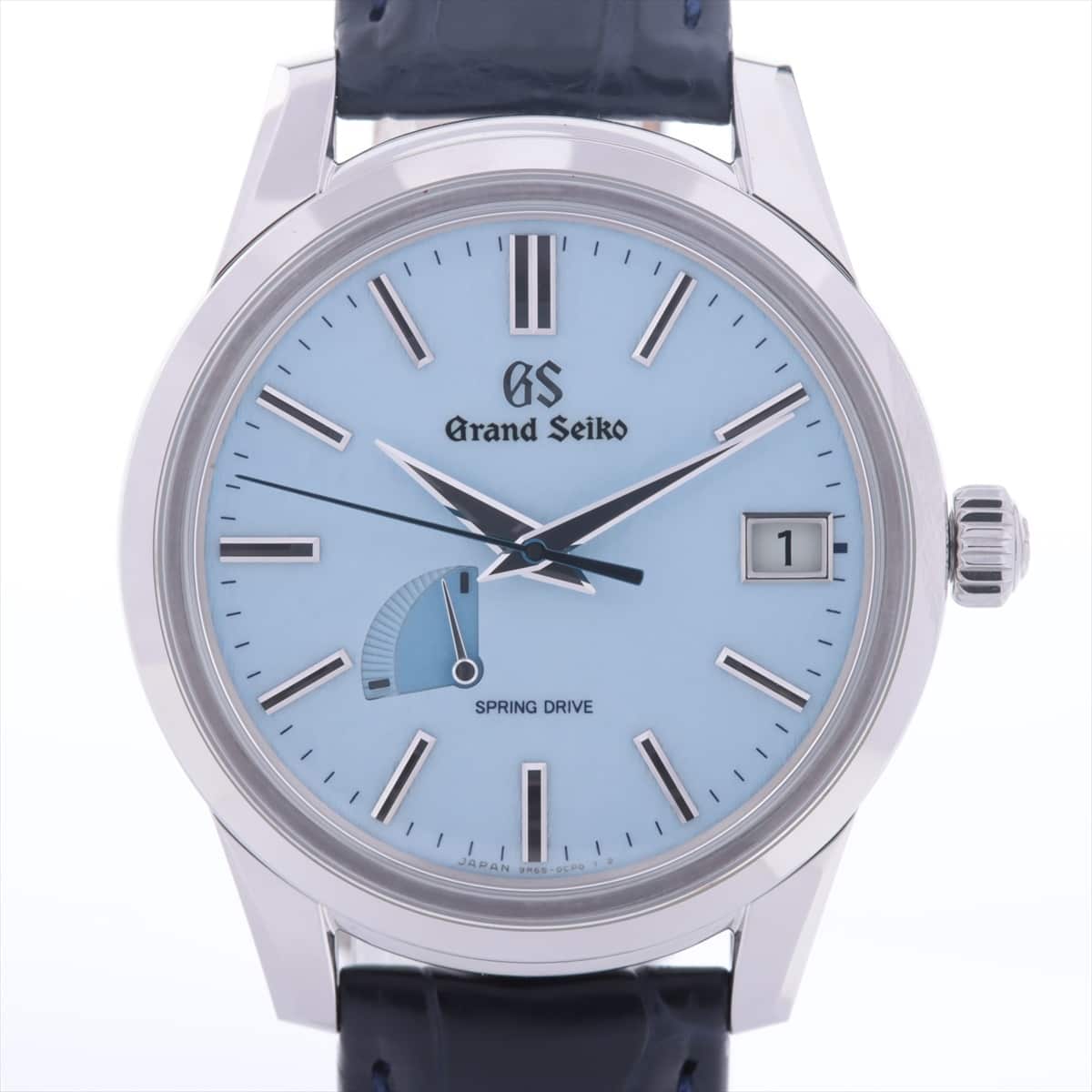 Grand Seiko Spring Drive Power reserve SBGA407 SS & Leather AT Light blue dial