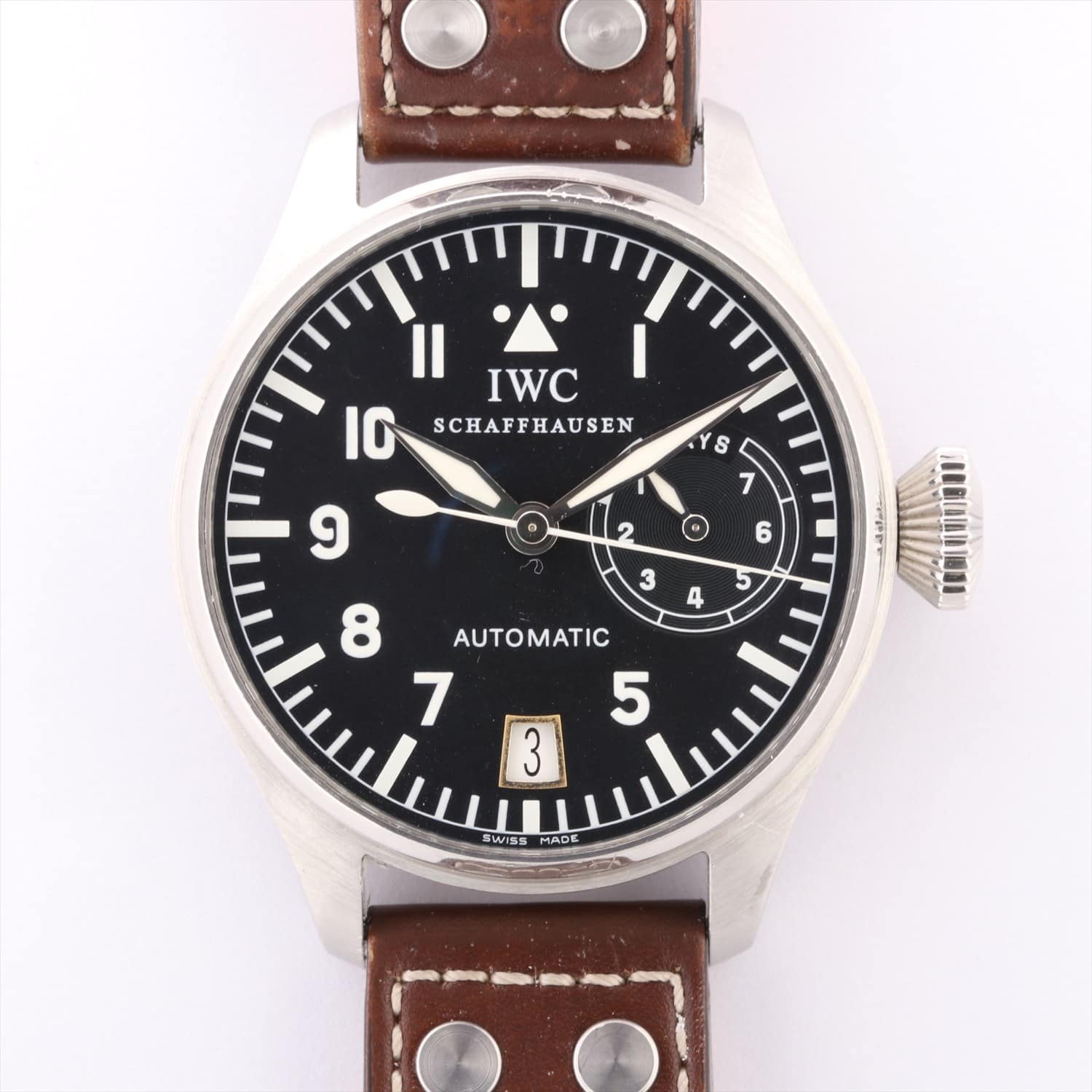 IWC Big Pilot IW500201 SS & Leather AT Black-Face Damage inside the box