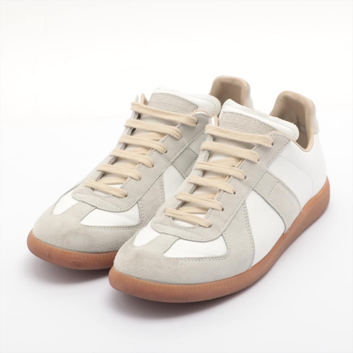 Maison Margiela 20 years Leather Sneakers 41 Men's White REPLICA German trainer S57WS0236