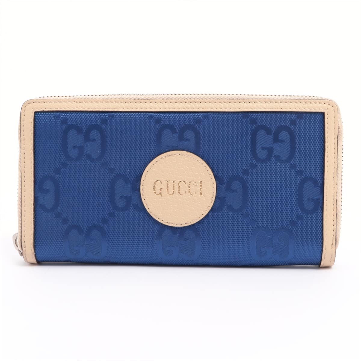 Gucci Gucci offs The grilles 625576 Canvas & leather Round-Zip-Wallet Blue