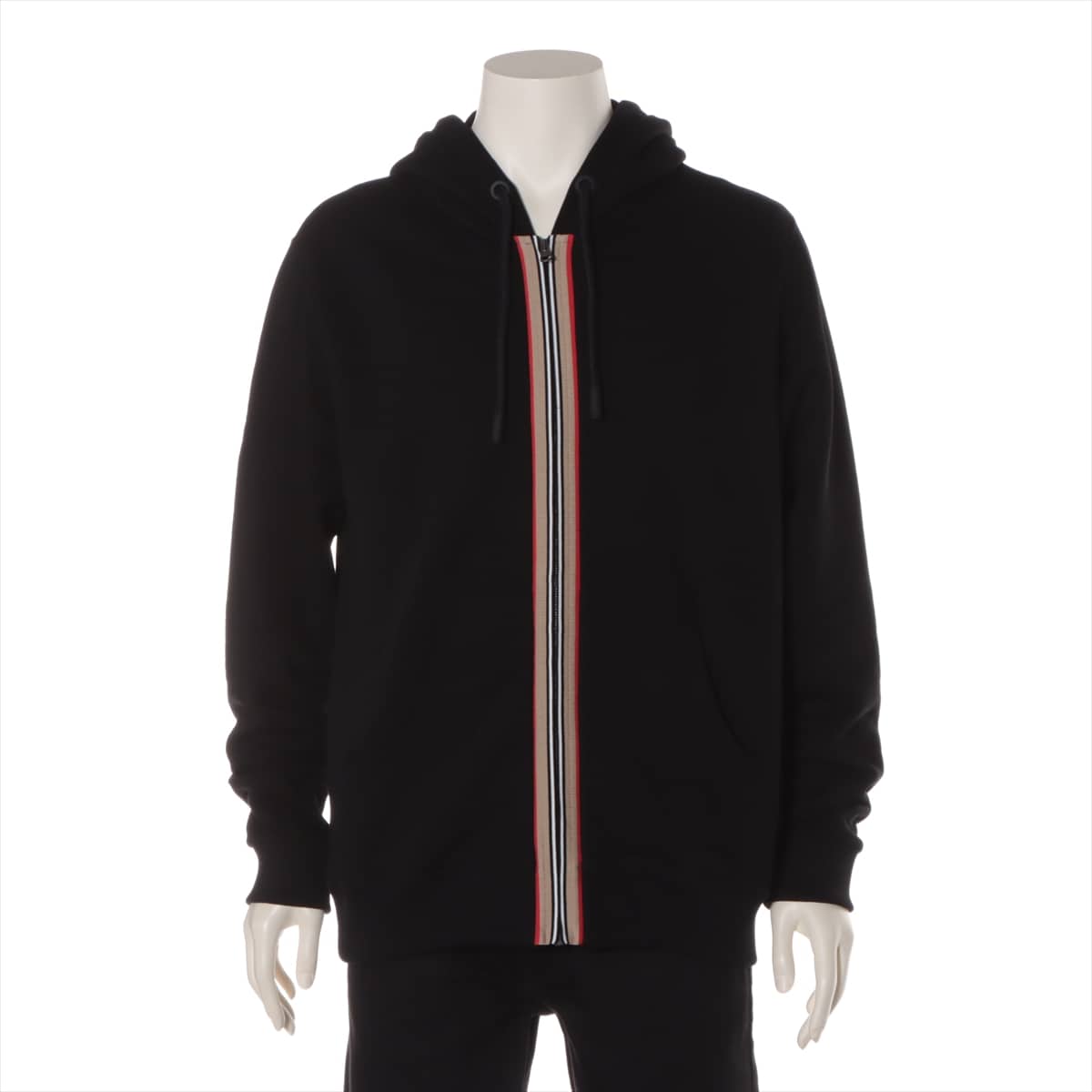 Burberry 20AW Cotton Parker S Men's Black  Tissi period 8033391 icon stripe hoodie