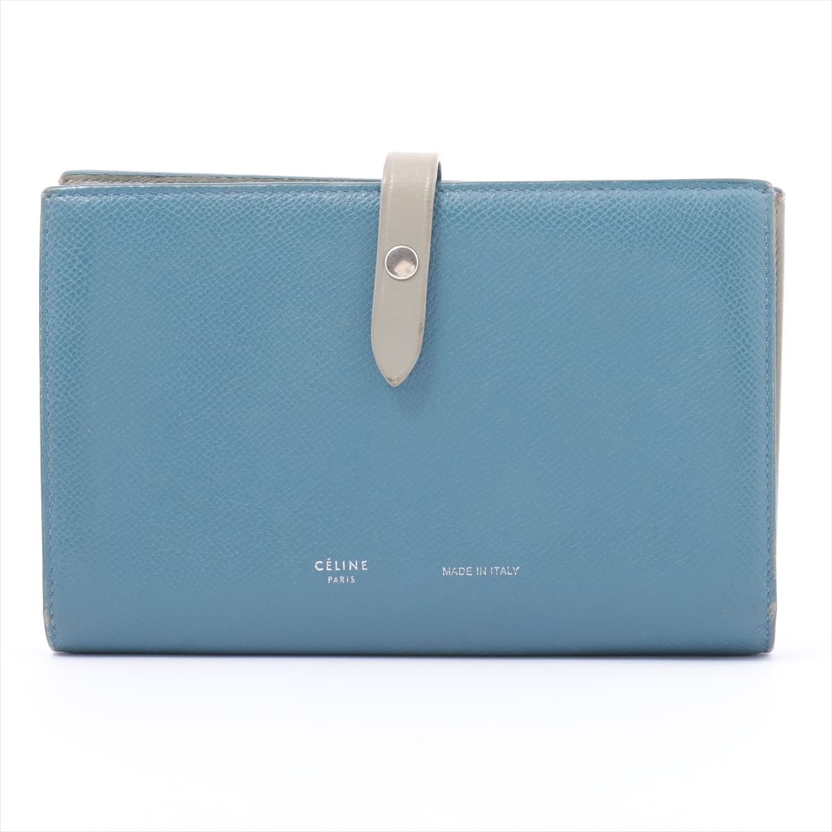 CELINE Strap Large Multifunction Leather Wallet Blue