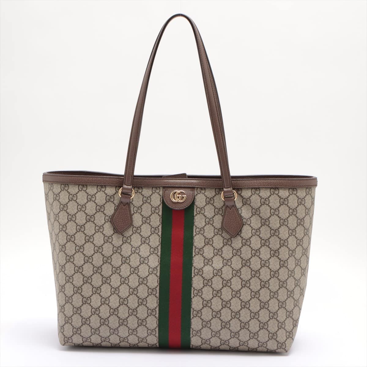Gucci GG Supreme PVC & leather Tote bag Brown 631685