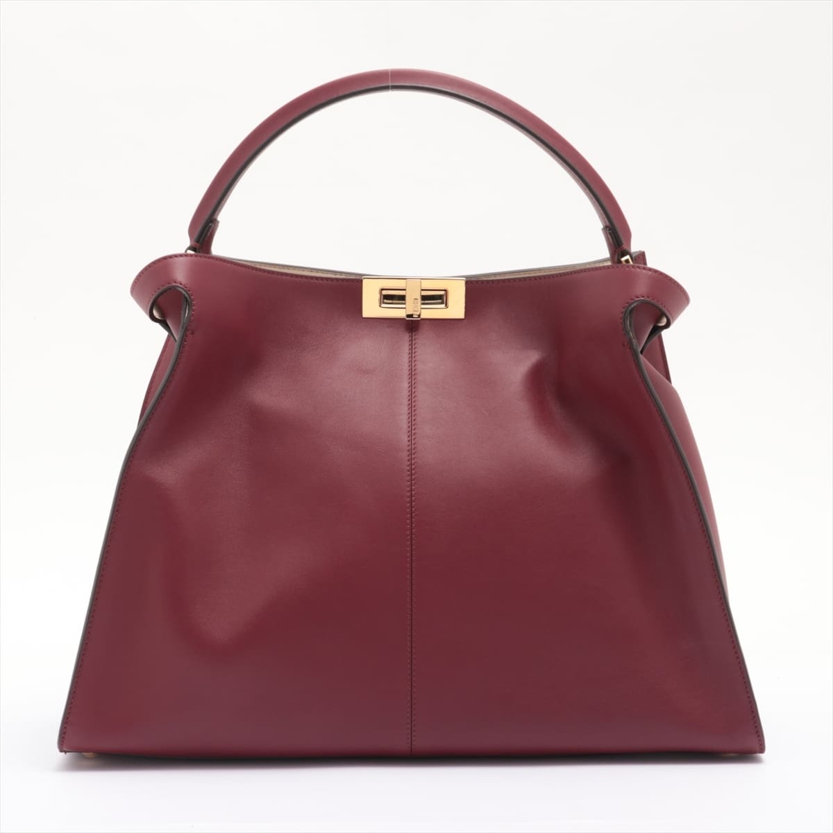 Fendi Peek-a-boo X-light Leather Hand bag Bordeaux 8BN304