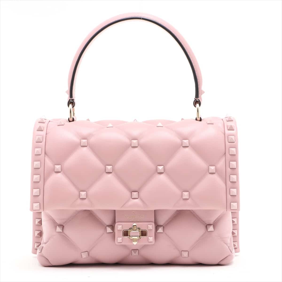 Valentino Garavani Rock Studs Leather 2way handbag Pink BL-QB55PYW0