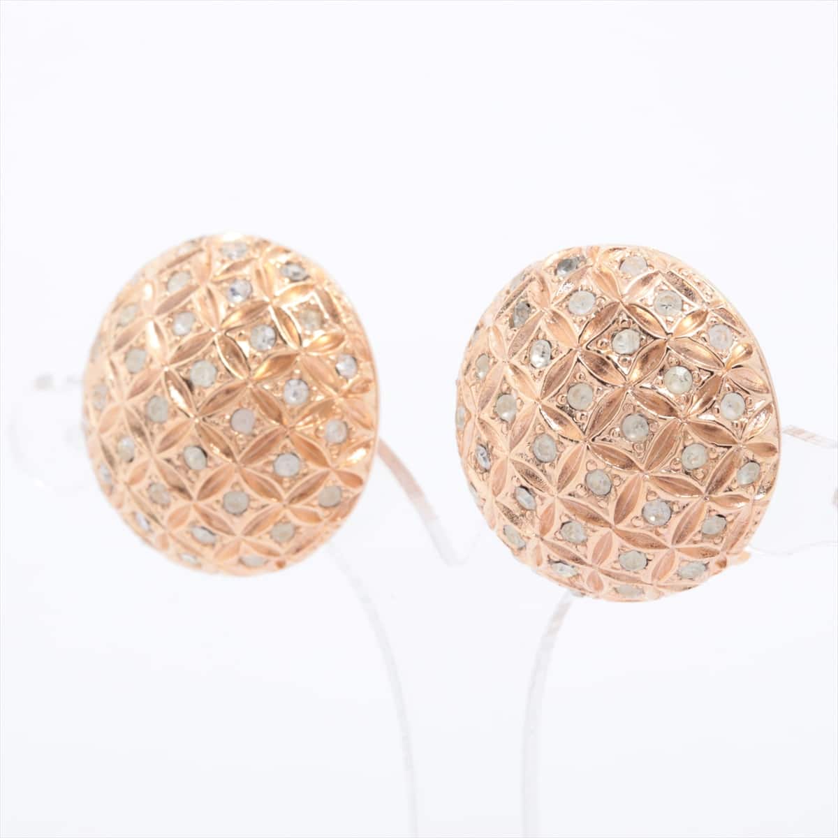 Christian Dior Earrings (for both ears) GP×inestone Gold