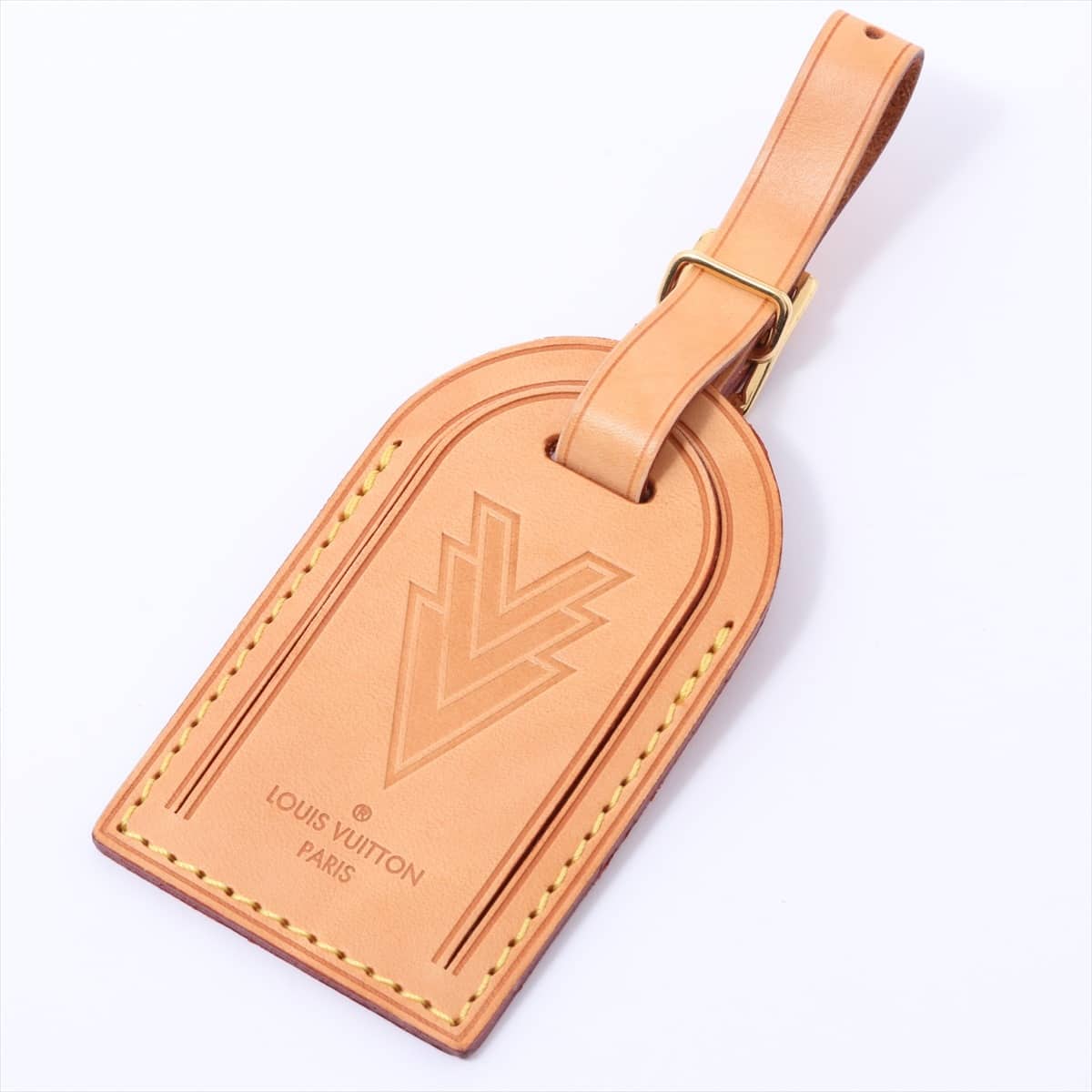 Louis Vuitton Name Tag Leather Beige