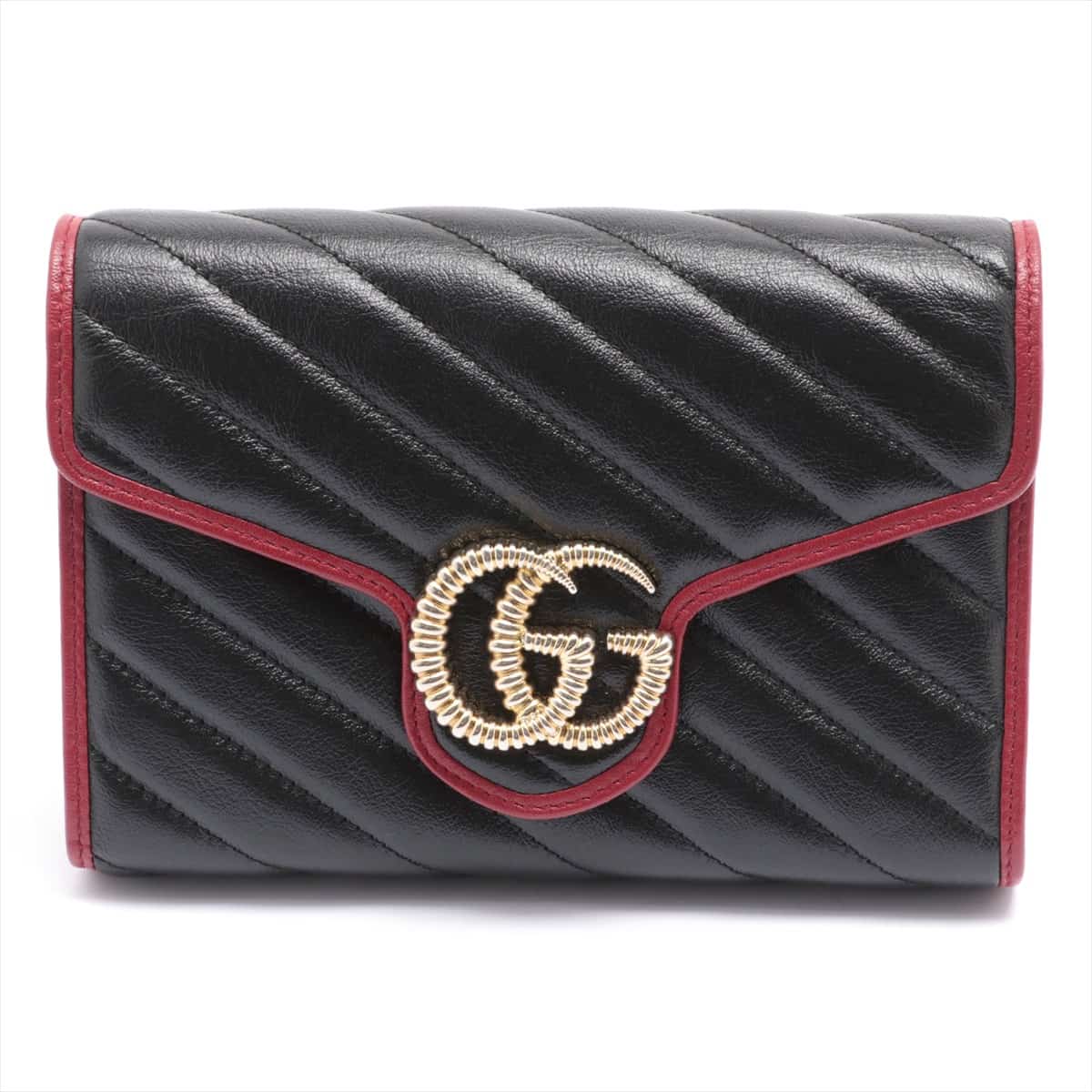 Gucci GG Marmont Leather Chain wallet Black 573807