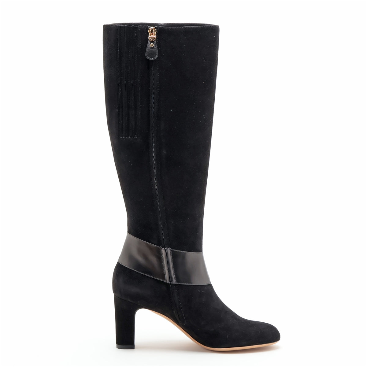 Ferragamo Leather & Suede Long boots 8 Ladies' Black