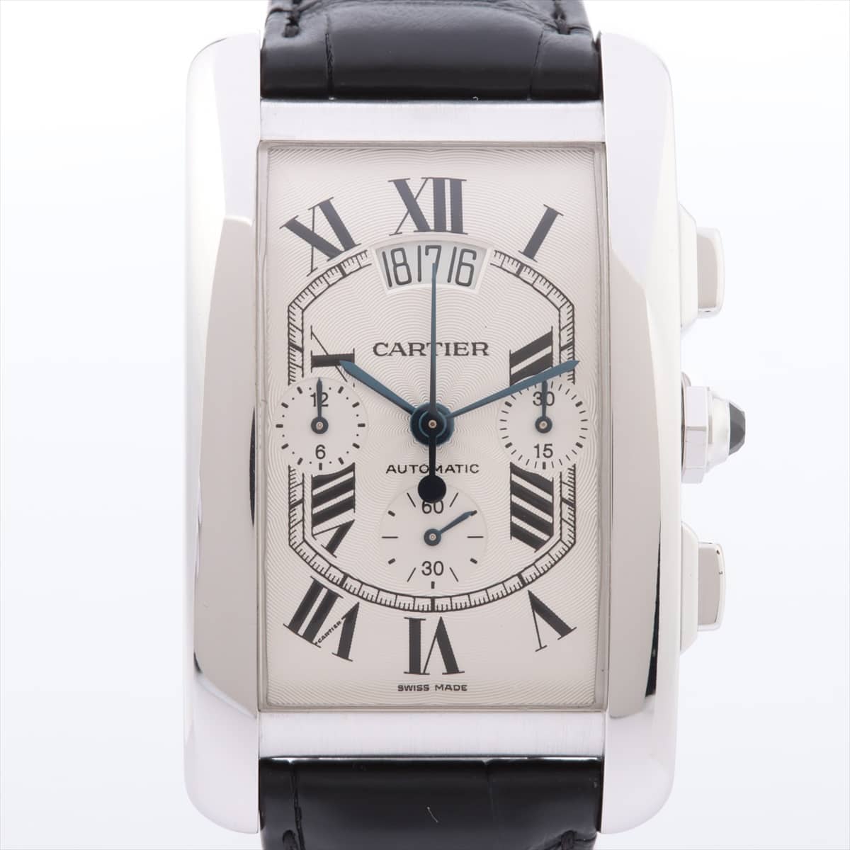 Cartier Tank American W2609456 750 & leather AT Silver-Face